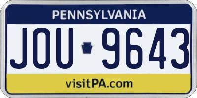 PA license plate JOU9643