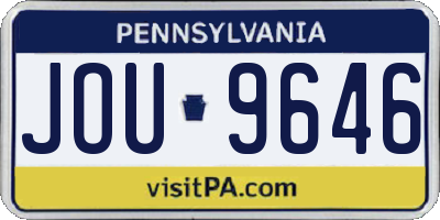 PA license plate JOU9646
