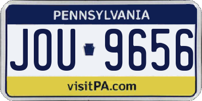 PA license plate JOU9656