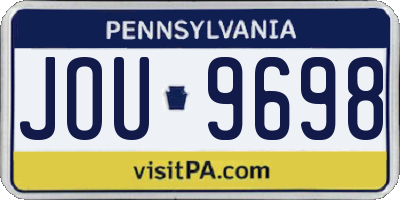 PA license plate JOU9698
