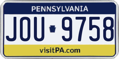 PA license plate JOU9758