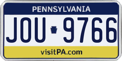 PA license plate JOU9766