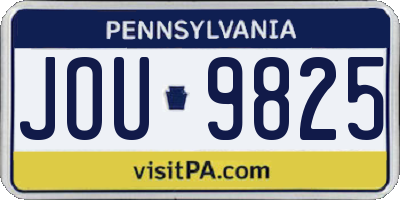 PA license plate JOU9825