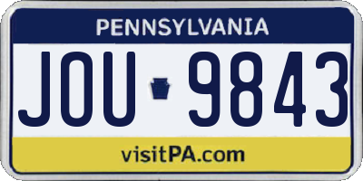 PA license plate JOU9843