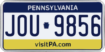 PA license plate JOU9856