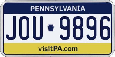 PA license plate JOU9896