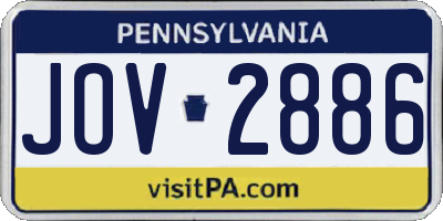 PA license plate JOV2886