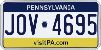 PA license plate JOV4695