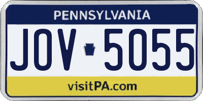 PA license plate JOV5055