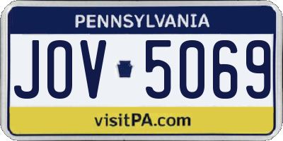 PA license plate JOV5069