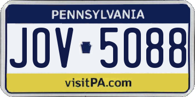 PA license plate JOV5088