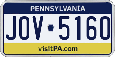 PA license plate JOV5160