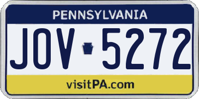 PA license plate JOV5272