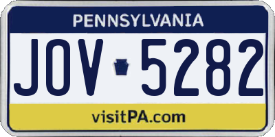 PA license plate JOV5282