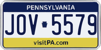 PA license plate JOV5579