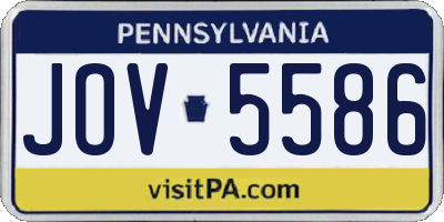PA license plate JOV5586