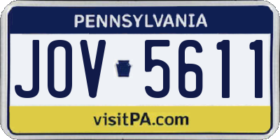 PA license plate JOV5611