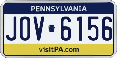 PA license plate JOV6156