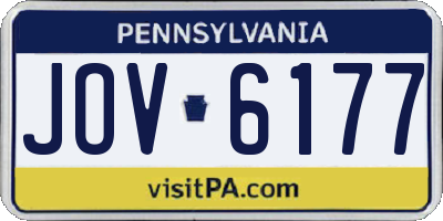 PA license plate JOV6177