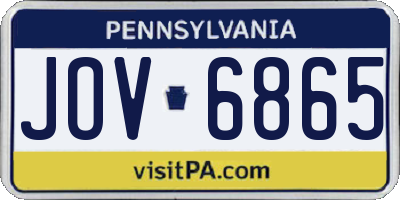 PA license plate JOV6865