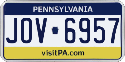 PA license plate JOV6957