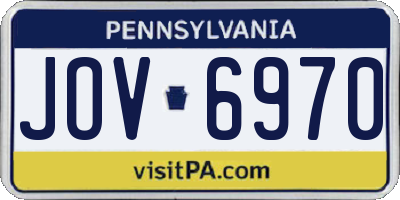 PA license plate JOV6970