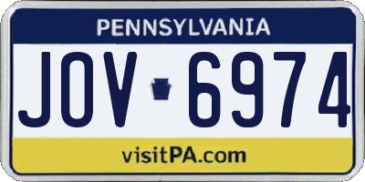 PA license plate JOV6974