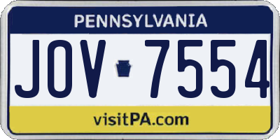 PA license plate JOV7554