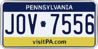 PA license plate JOV7556