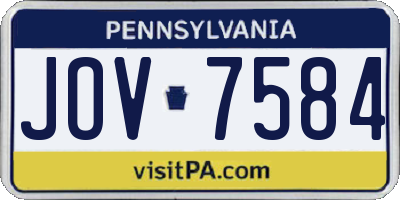 PA license plate JOV7584