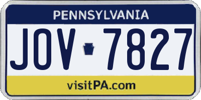 PA license plate JOV7827