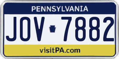 PA license plate JOV7882