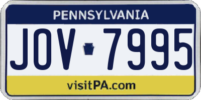PA license plate JOV7995