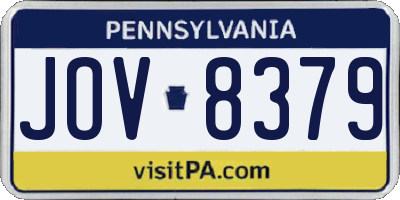 PA license plate JOV8379