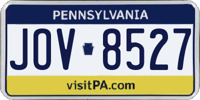 PA license plate JOV8527