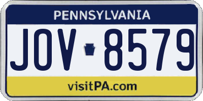 PA license plate JOV8579