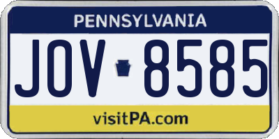 PA license plate JOV8585