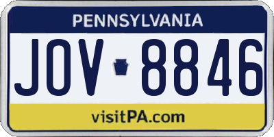 PA license plate JOV8846