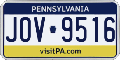 PA license plate JOV9516