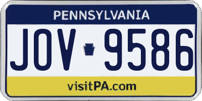 PA license plate JOV9586