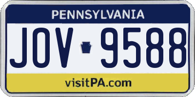 PA license plate JOV9588