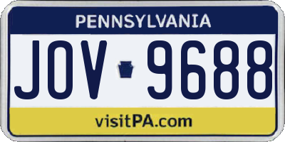PA license plate JOV9688