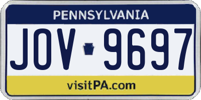 PA license plate JOV9697