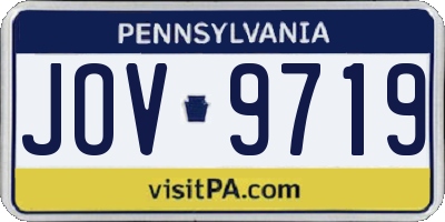 PA license plate JOV9719
