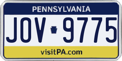 PA license plate JOV9775