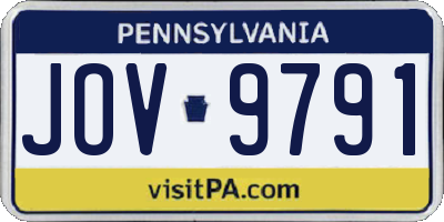 PA license plate JOV9791