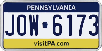 PA license plate JOW6173