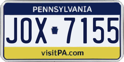 PA license plate JOX7155