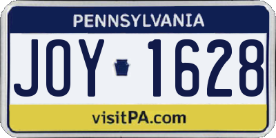 PA license plate JOY1628