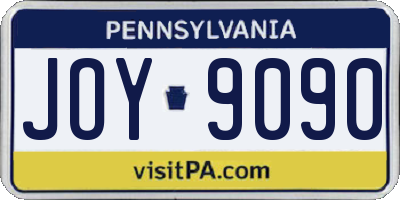 PA license plate JOY9090
